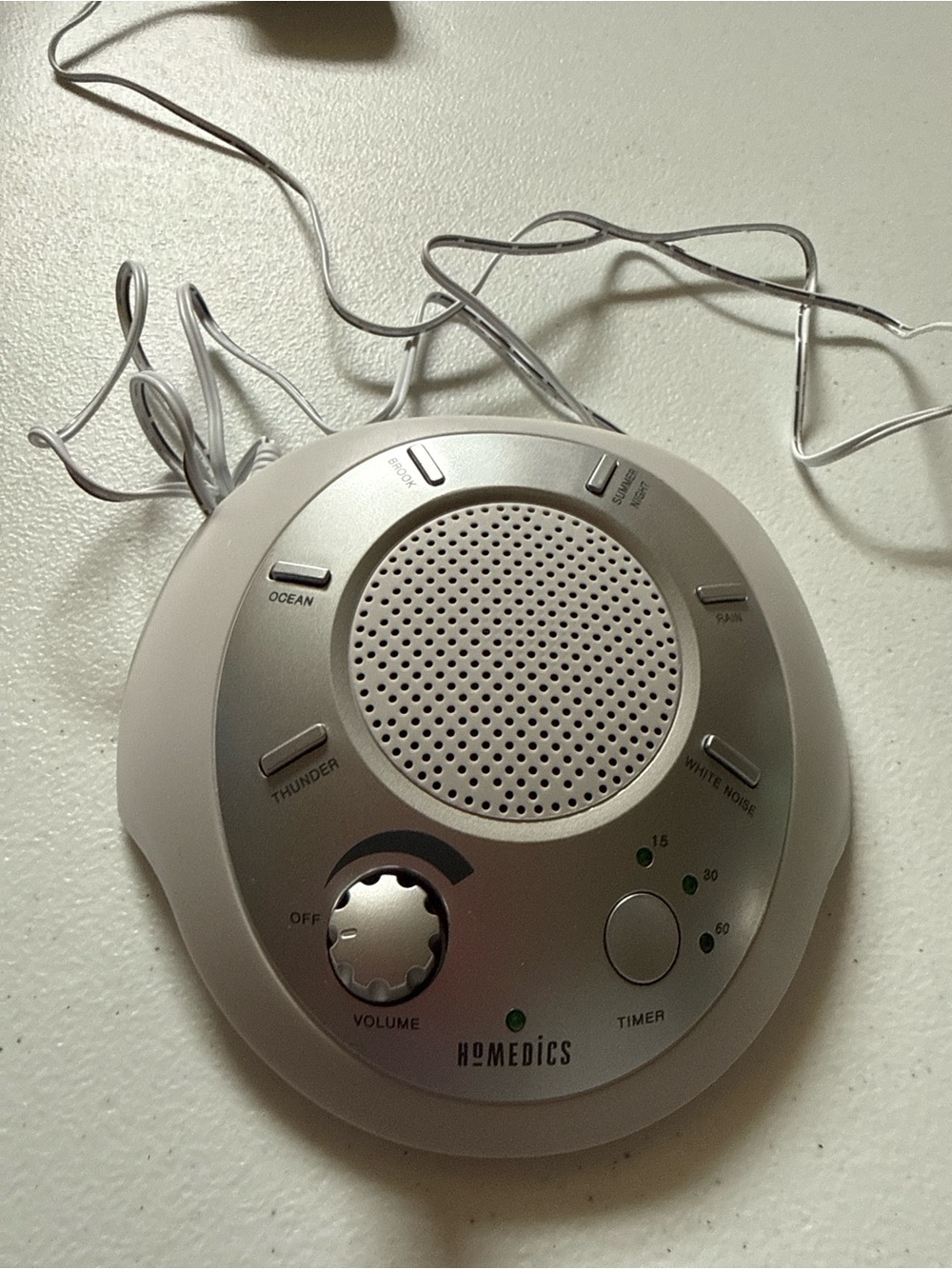 Homedics white noise and relaxation sound machine with sleep sounds timer